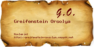 Greifenstein Orsolya névjegykártya